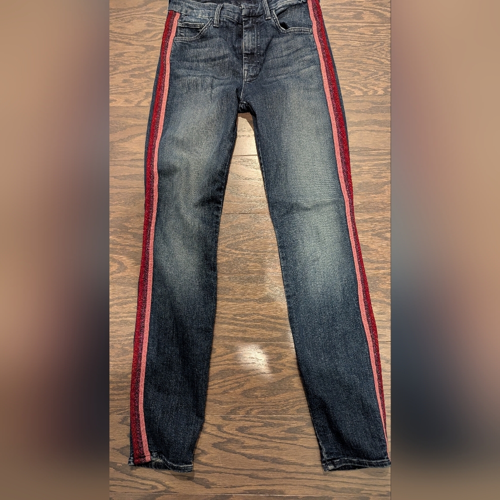 MOTHER High Waisted Looker Jeans Kitty, Kitty Glitter Racer